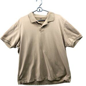 Uniqlo Dry Pique Short Sleeve Polo Shirt Mens XL Beige Active